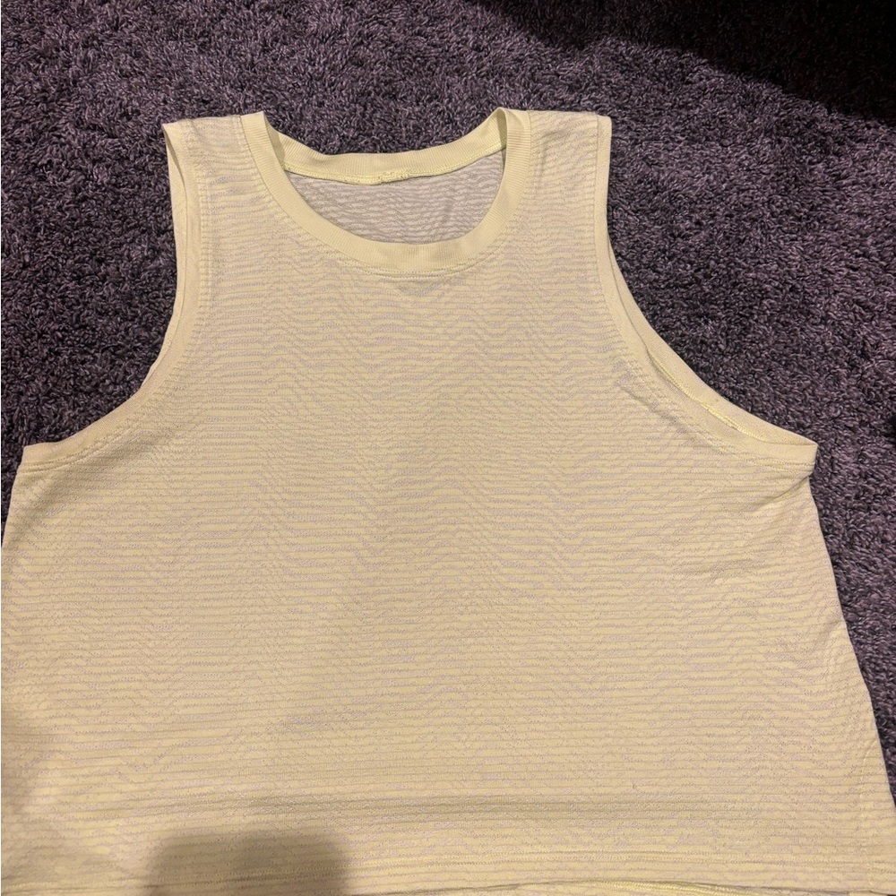 Lululemon Cream Ribbed Boxy Tank Top